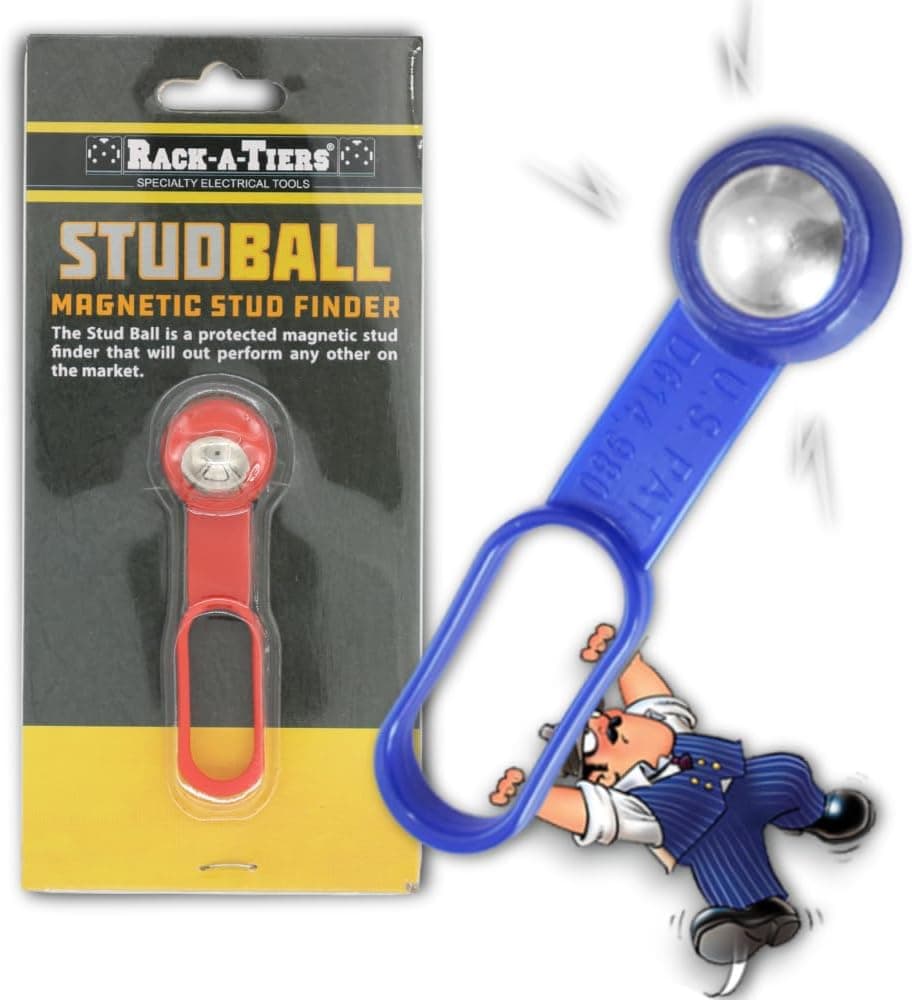 Stud Ball - Buscador de pernos magnéticos, imán de tierras raras de 27 libras de tracción, detector de pernos de pared portátil, imán de pernos, detecta clavos, tornillos y metal a través de paneles de yeso, no requiere baterías (52300)