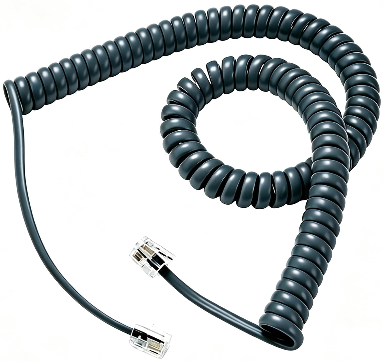 Comtrue Phone Cords for Landline, 2-Pack, Telephone Handset Cords | Dark Gray, Universally Compatible, Tangle-Resistant, Noise-free, Go-to Length Length, Ideal for office & home