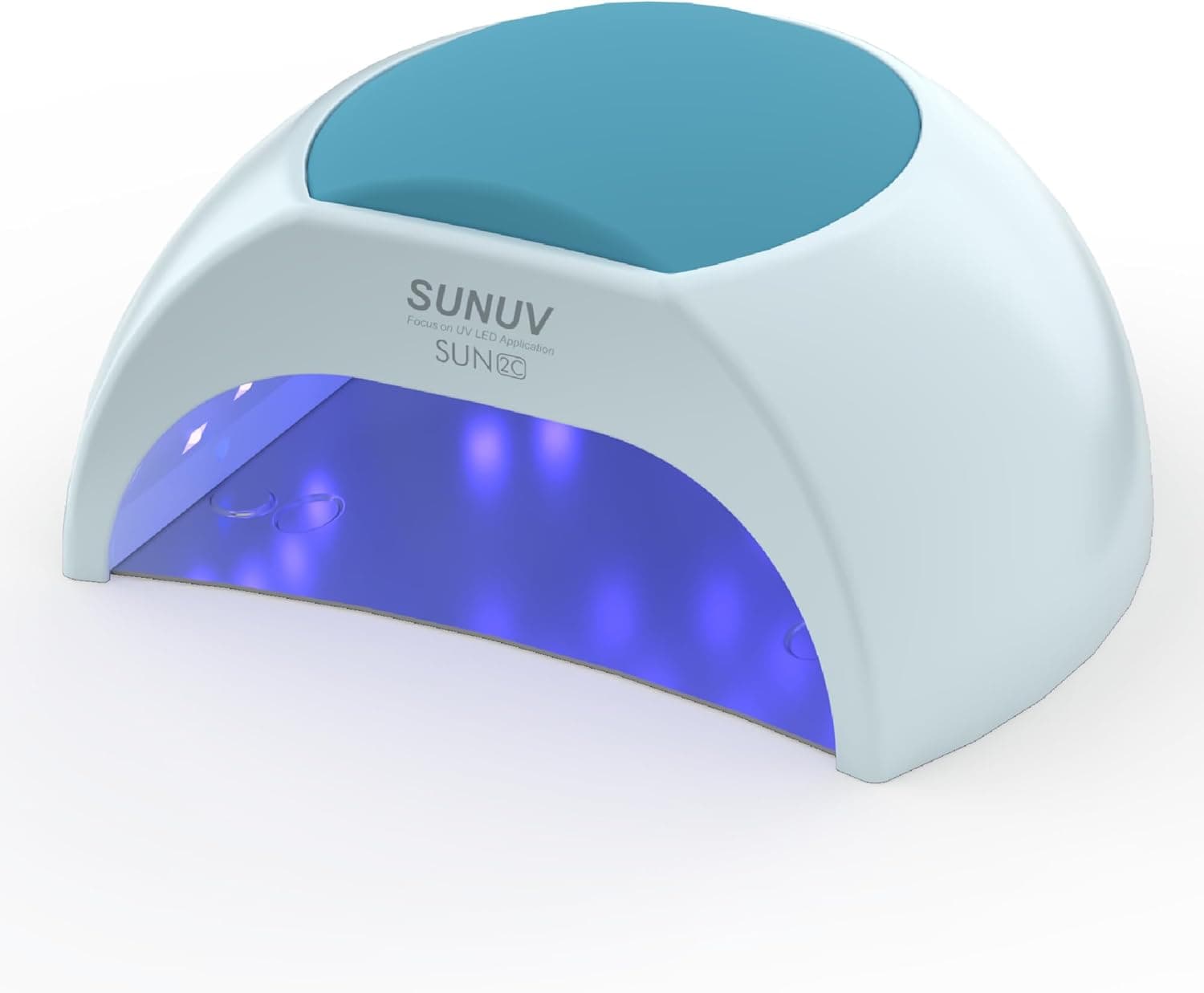 Lámpara de uñas SUNUV UV LED, luz LED UV para esmalte de uñas de gel SUN2C azul | 4 ajustes de temporizador, 33 LED, lámpara de curado rápido, sensor automático, base extraíble, compatible con esmalte de gel, uso doméstico y de salón