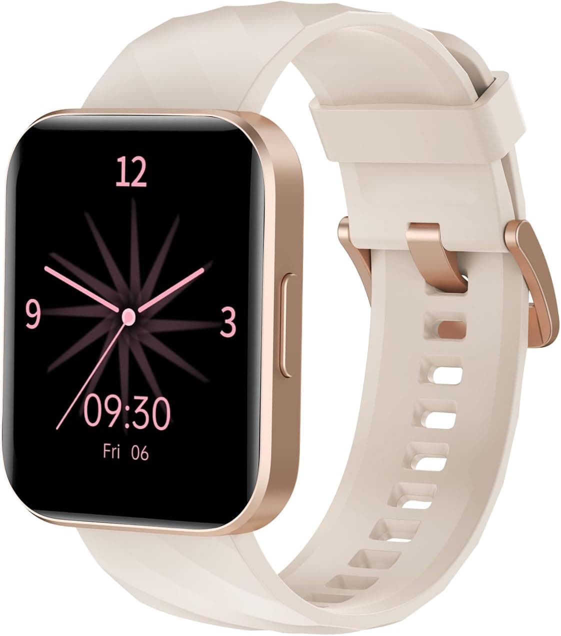 RUIMEN Reloj inteligente para hombres y mujeres, llamada Bluetooth, rastreador de actividad física, color blanquecino | Para teléfonos iPhone/Android, 1,85 "HD, monitor de ritmo cardíaco, rastreador de sueño, contador de calorías por pasos, más de 100 tipos de deportes, resistente al agua