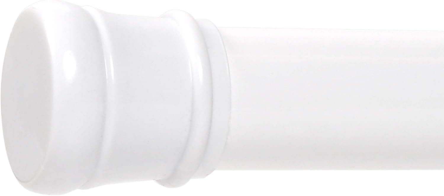 Zenna Home Barra de cortina de ducha tensada, blanca, 27 a 40 pulgadas – Barra de cortina de ducha ajustable de acero premium para baño, fácil instalación sin taladro – Barra de cortina de ducha de tensión de resorte resistente a la oxidación