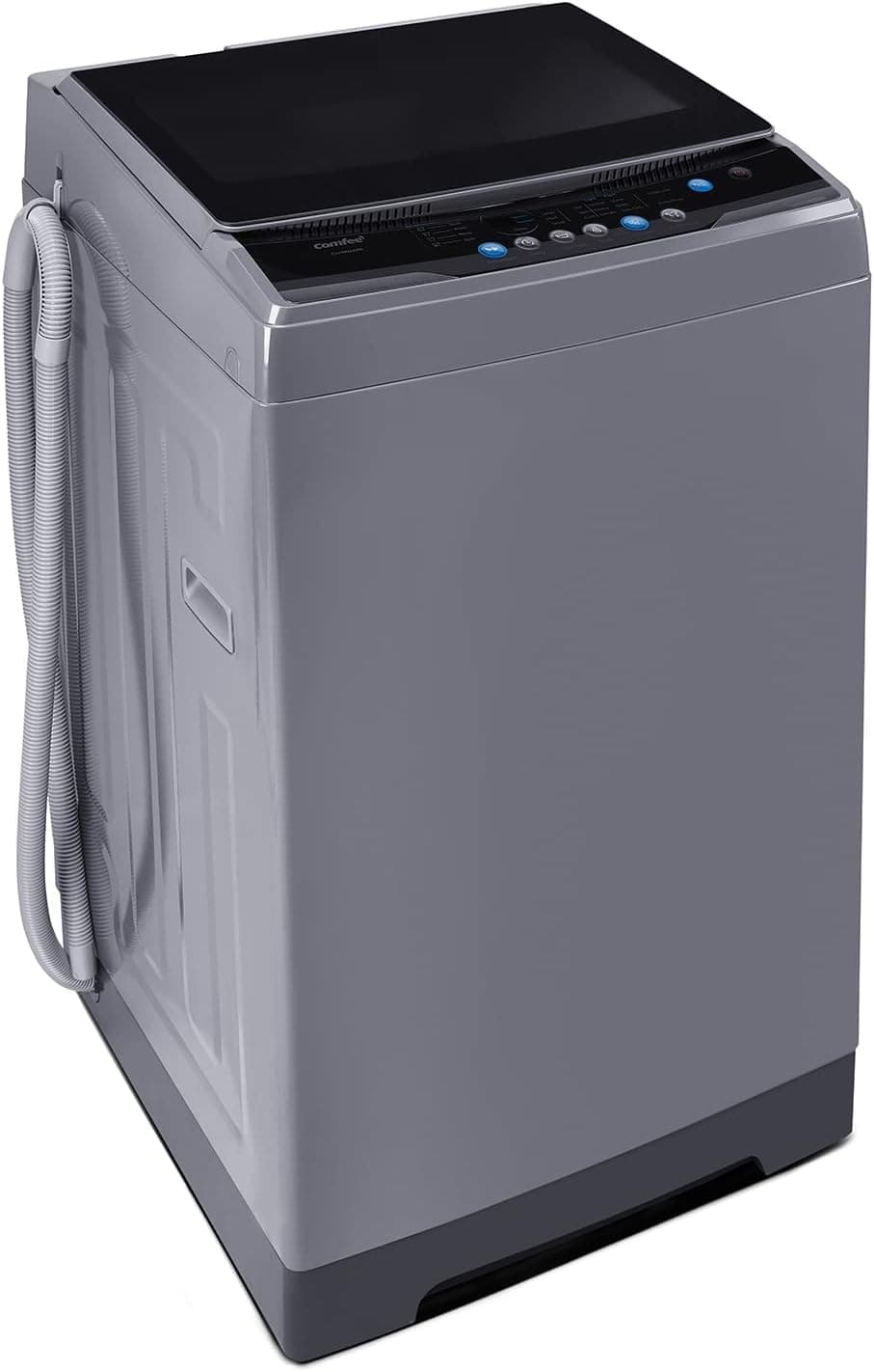 COMFEE' Lavadora portátil de 1.6 pies cúbicos, capacidad de 11 libras, lavadora compacta totalmente automática con ruedas, 6 programas de lavado, bomba de drenaje de lavandería, ideal para apartamentos, vehículos recreativos, camping, gris magnético