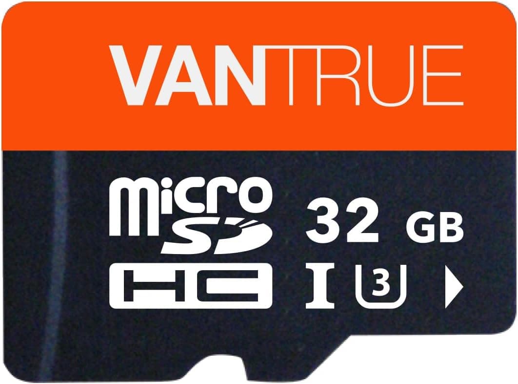 Tarjeta de memoria Vantrue microSDHC UHS-I U3 de 32 GB con adaptador para Dash Cams | UHS-I U3, transferencia de alta velocidad, grado de monitoreo, para cámaras de tablero, sistemas de seguridad para el hogar, cámaras corporales, cámaras de acción