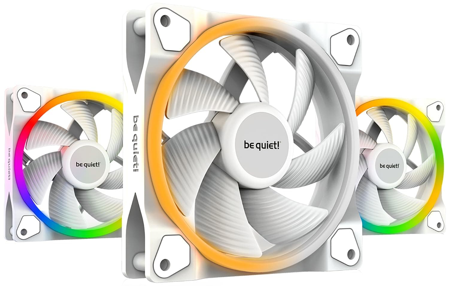 ¡tranquilizarse! Light Wings Ventilador de refrigeración de bajo ruido ARGB premium de paquete triple PWM blanco de 120 mm | 4 pines | BL100