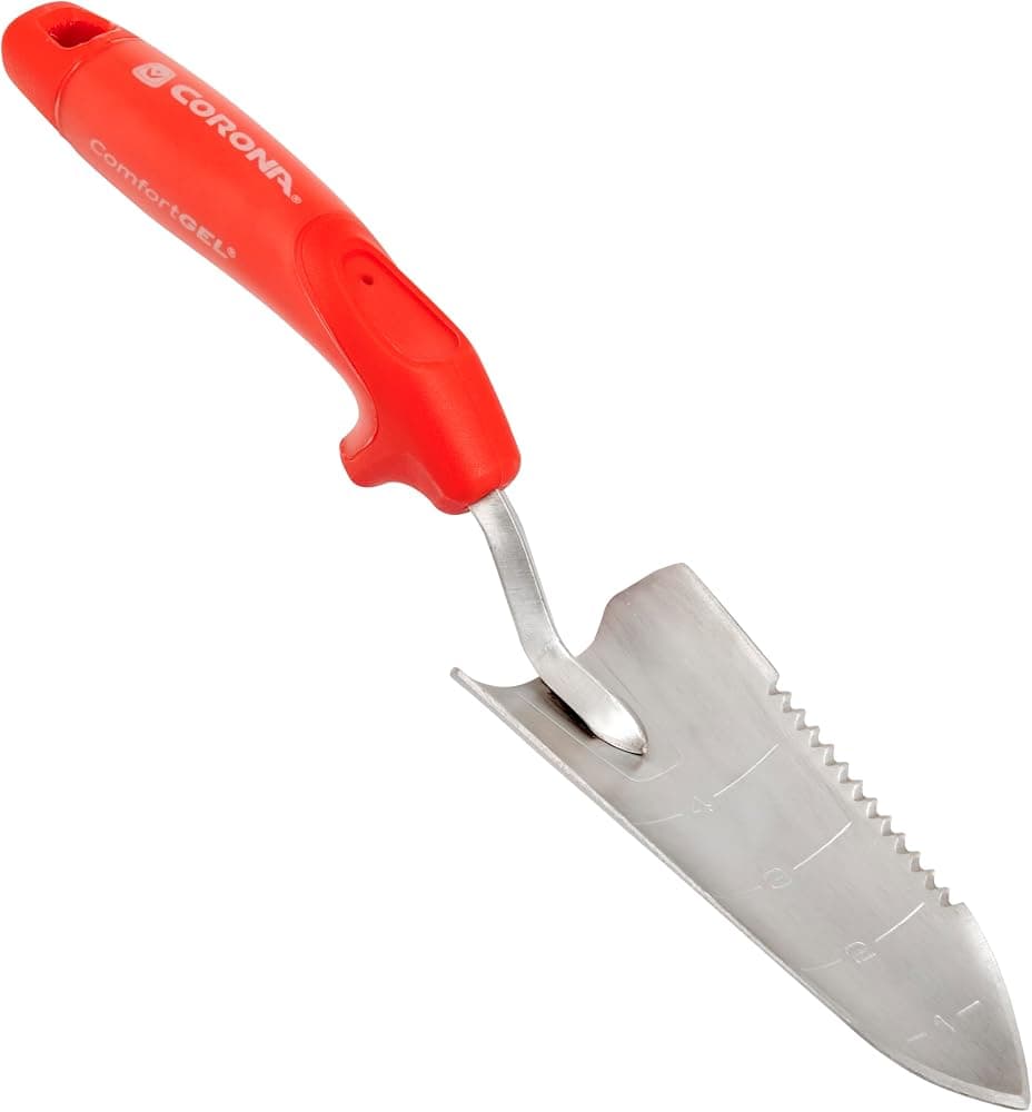 Trasplantador Corona ComfortGEL de acero inoxidable, rojo