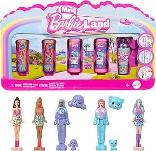 Mini Barbie Land Paquete de 5 muñecas Pop Reveal, mini muñeca de 1,5 pulgadas con revelación sorpresa y pieza de juego sensorial (los estilos pueden variar)