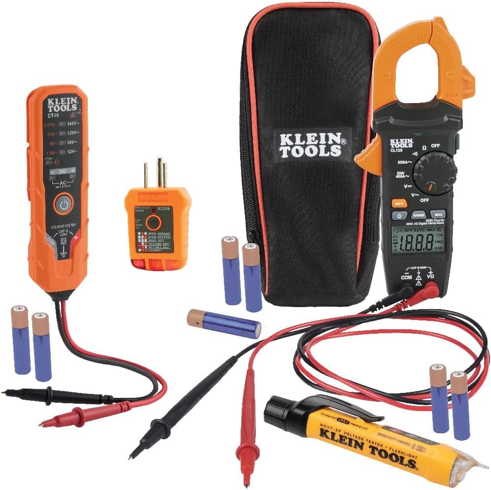 Kit de prueba de voltaje eléctrico Klein Tools CL120VP con medidor de abrazadera