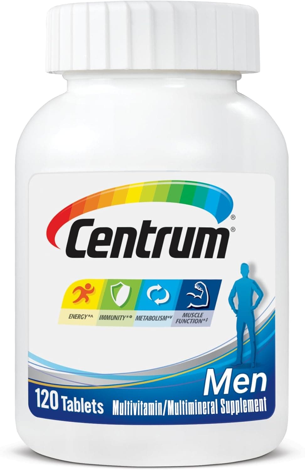 Centrum Multivitamina para hombres, suplemento multivitamínico/multimineral con vitamina D3, vitaminas B y antioxidantes, sin gluten, ingredientes sin OGM – 120 unidades