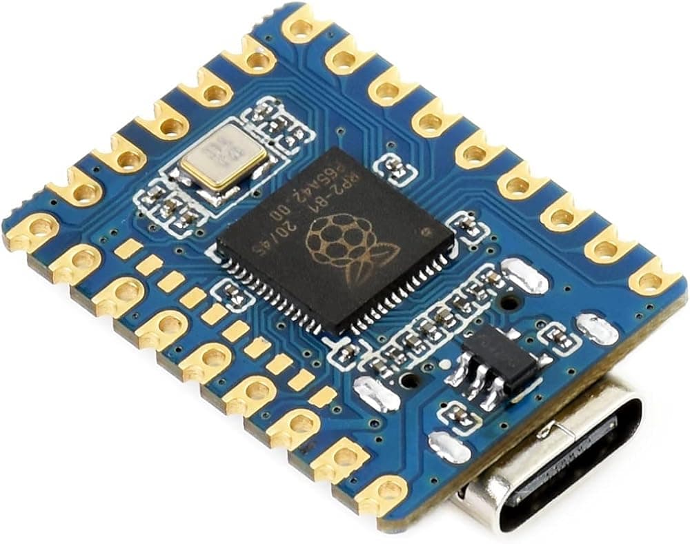 mini placa Waveshare RP2040-Zero Placa MCU de alto rendimiento tipo Pico basada en chip microcontrolador Raspberry Pi RP2040, conector USB-C,bajo costo, soporte C/C++,MicroPython