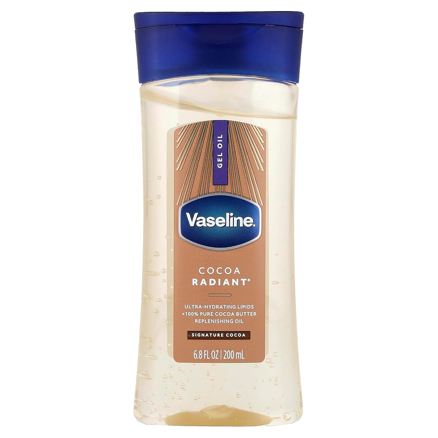 Aceite corporal en gel vitalizante de cuidados intensivos de vaselina con aceites de nuez brasileña y almendras 6.8 fl oz - Rico (200 ml)