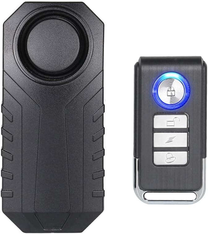 Mengshen Alarma de Bicicleta, Alarma de Seguridad antirrobo inalámbrica para Bicicleta, Motocicleta, vehículo, Ventana de Puerta, 113 dB, súper Fuerte e Impermeable (Control Remoto Incluido)