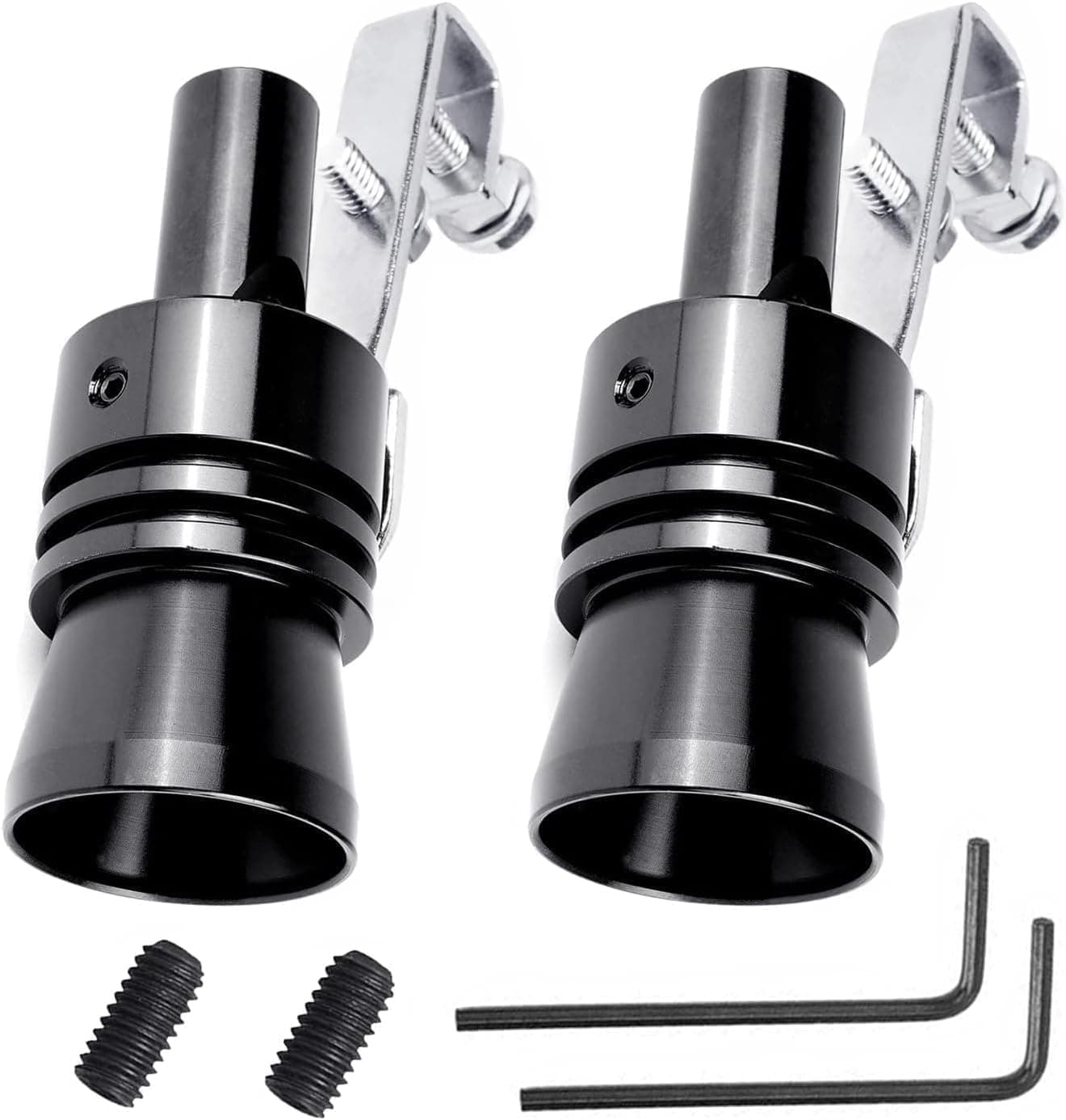 Car Turbo Whistle,2PCS Aluminum Alloy Universal Turbo Sound Exhaust Muffler Pipe Whistle for Cars, Motorcycle XL (2pcs Black)