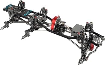 Juego de marco de chasis 6x6 con distancia entre ejes de 450 mm con transmisión eje delantero medio trasero completo para 1/10 RC Crawler Car Axial SCX10 Metal DIY Upgrade (marco de eje portal)