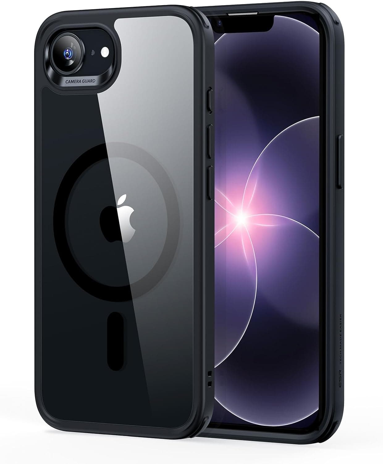 ESR para iPhone 17e/16e Estuche para MagSafe, antiamarilleo, negro transparente | Ultradelgado, protección contra caídas de grado militar 3X, estuche magnético para teléfono, absorción de impactos, resistente a rayones