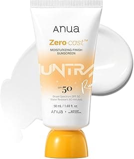Anua Zero-Cast Moisturizing Sunscreen SPF 50, 1.69 fl oz | Glow Natural Sunscreen for face, No White Cast, Hyaluronic Acid, Niacinamide, Oil-Free, Kpop Demon Hunters, Korean Skincare