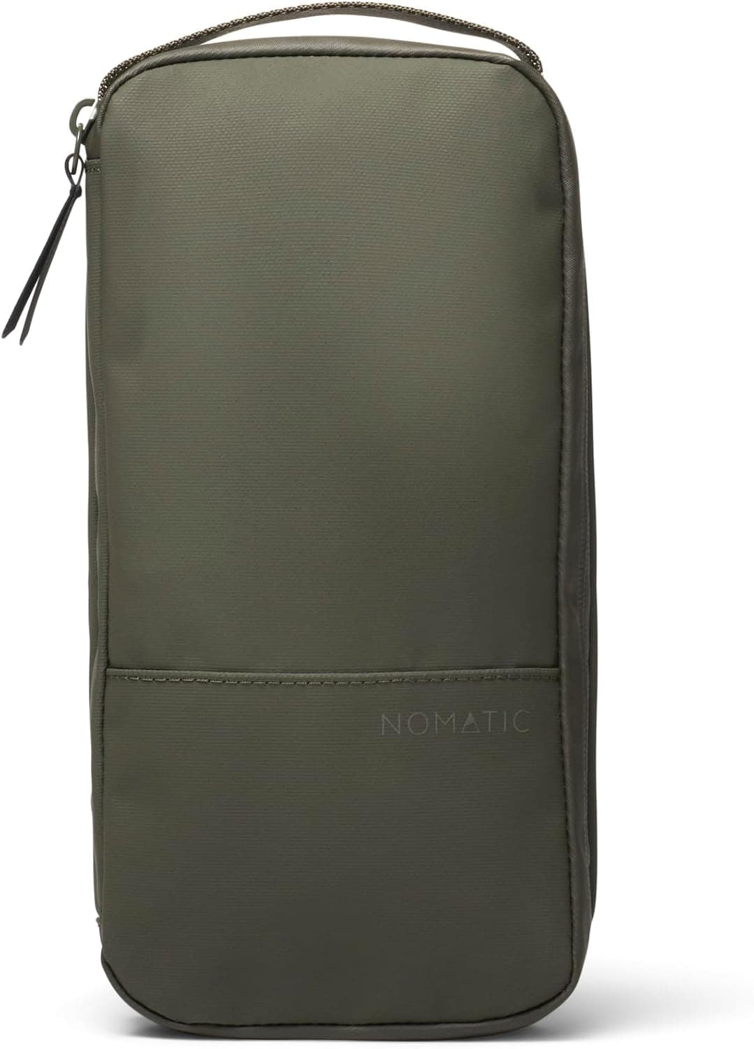 Neceser NOMATIC - Neceser de viaje para hombre y mujer - Oliva, pequeño | Resistente al agua, Correa para colgar, Organización interna, Bolsillo para cepillo de dientes, Artículos básicos de viaje, Bolsa de higiene