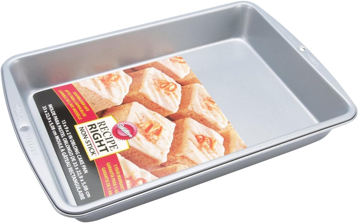 Wilton Recipe Right Molde para pasteles oblongo antiadherente, se calienta uniformemente para años de perfección para hornear, 13 x 9 pulgadas