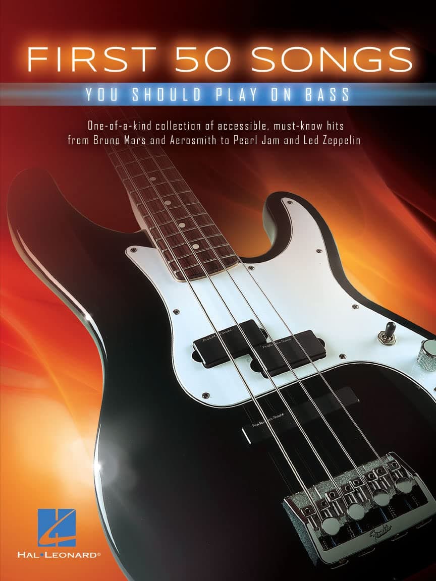 Primeras 50 canciones que deberías tocar con el bajo | Cancionero de bajo para principiantes con arreglos TAB sencillos | Aprenda líneas de bajo de rock clásico, pop y funk | Libro de partituras para estudiantes y profesores.