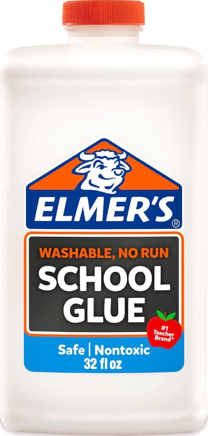 Elmer's Liquid School Glue, blanco, lavable, 32 onzas - Ideal para hacer limo, manualidades, regreso a la escuela, marca #1 para maestros
