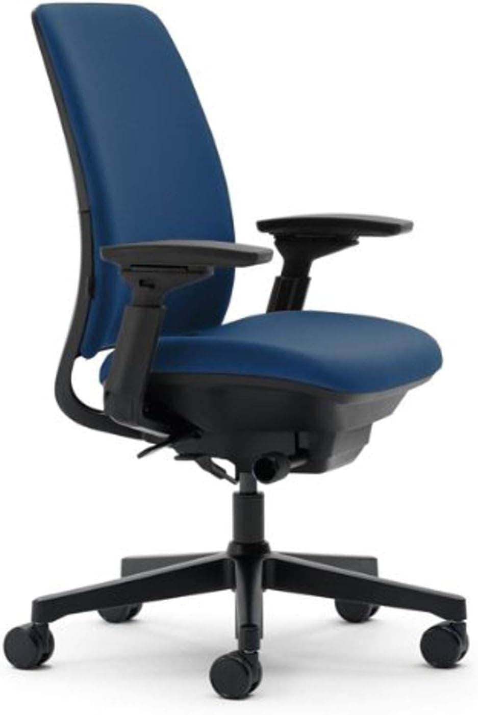 Silla de oficina Steelcase Amia - Asiento más cómodo - 4 puntos de ajuste - Silla de escritorio ergonómica - Soporte superior de la espalda - Soporte lumbar ajustable - Tela azul Buzz2
