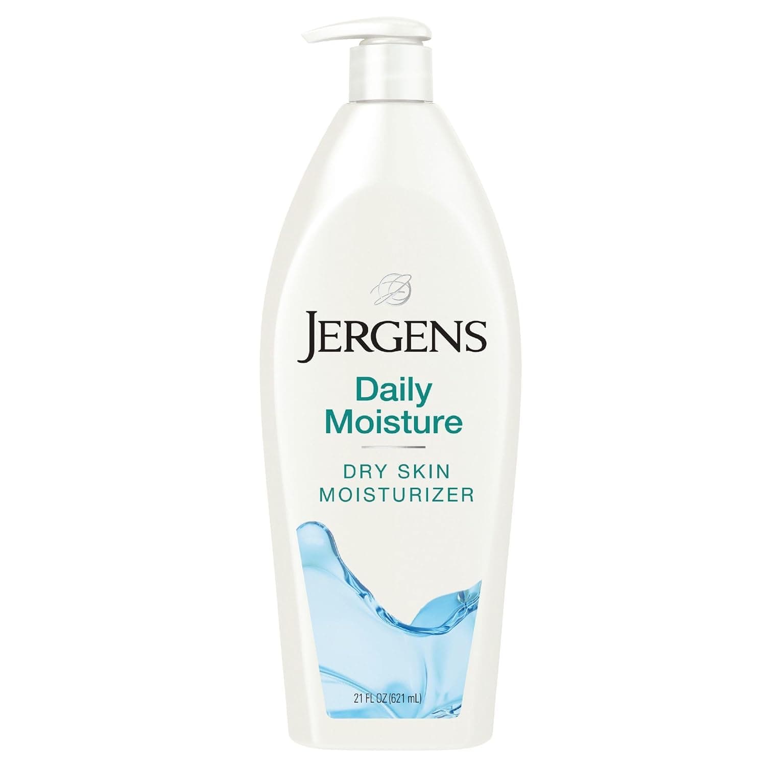 Jergens Daily Moisture Body Lotion For Dry Skin, 21 fl oz | Silk Proteins, Citrus Extracts, Instantly Relieves Roughness, Smooths Texture, Long-Lasting Moisture