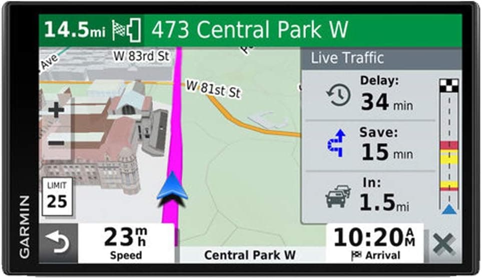 Garmin 010-02038-02 DriveSmart 65, navegador GPS integrado controlado por voz con pantalla de alta resolución de 6,95", negro
