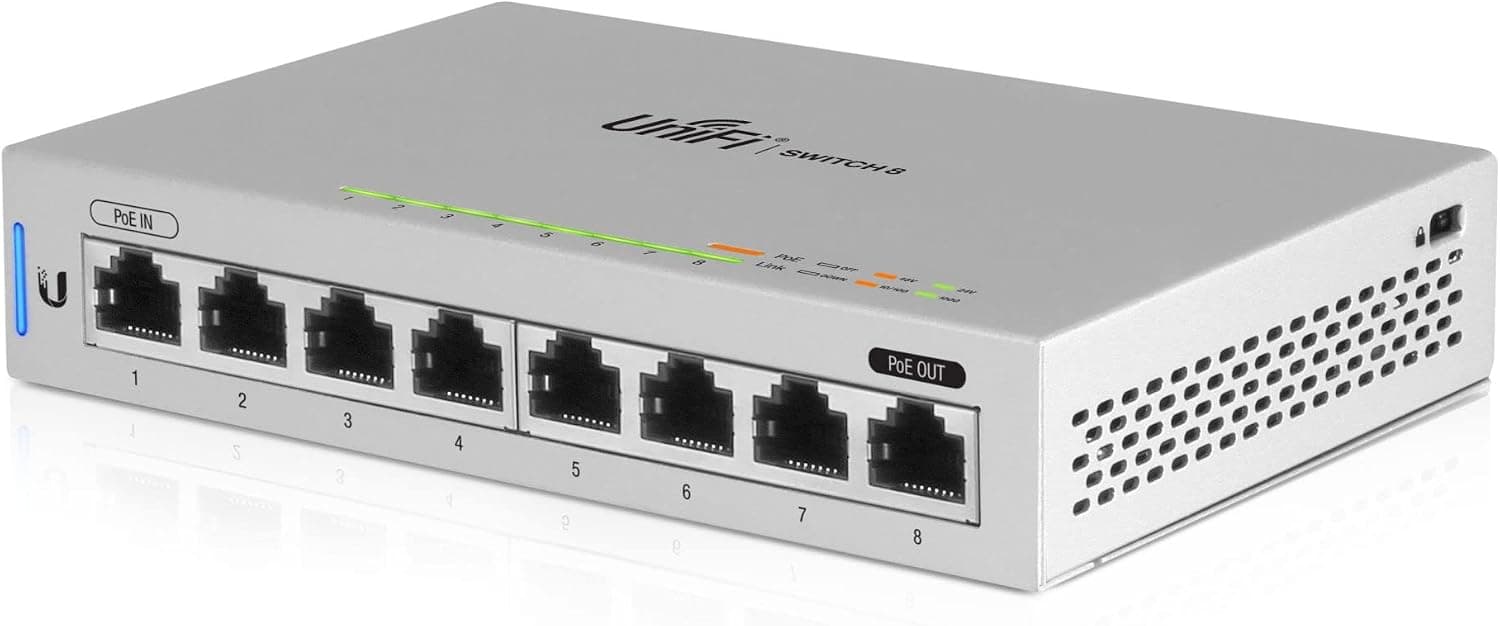 Ubiquiti UniFi US-8 PoE Powered 8 Port Managed Gigabit Switch with PoE Passthrough