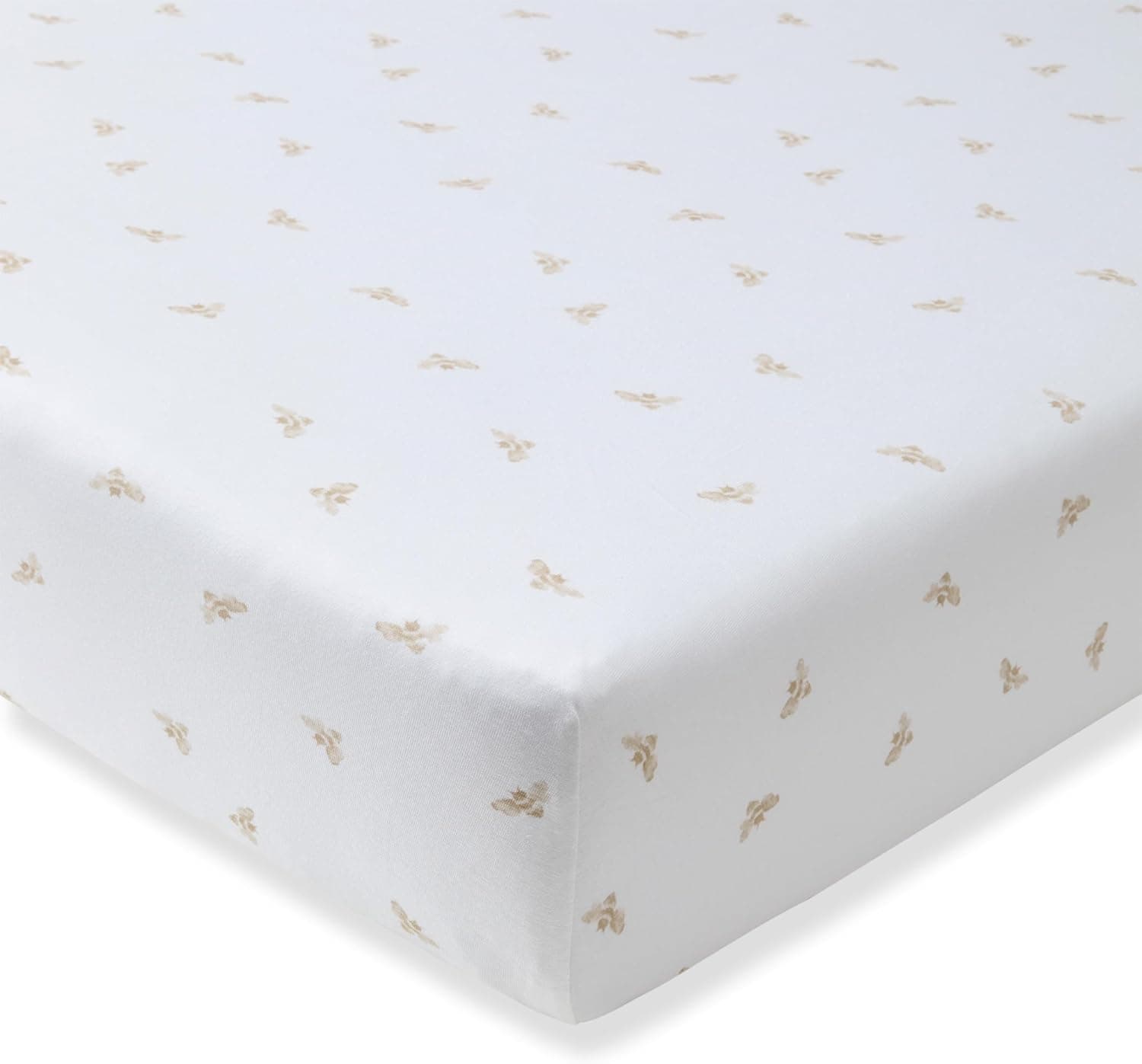 Burt's Bees Sábana bajera ajustable de algodón orgánico para bebé, ropa de cama unisex para bebé | Una sábana de cuna esencial para la guardería con elástico de 360º que evita que las sábanas se arrastren sobre el colchón.