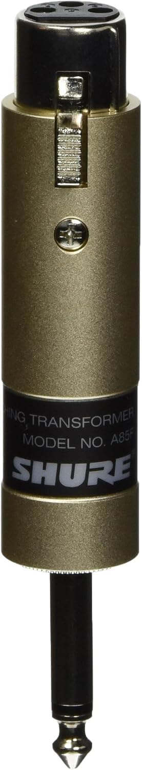 Shure A85F Transformador de línea coincidente - Conector XLR hembra de baja Z a alta Z de 1/4 de pulgada Conecta una salida de micrófono balanceada de baja impedancia a una entrada desequilibrada de alta impedancia