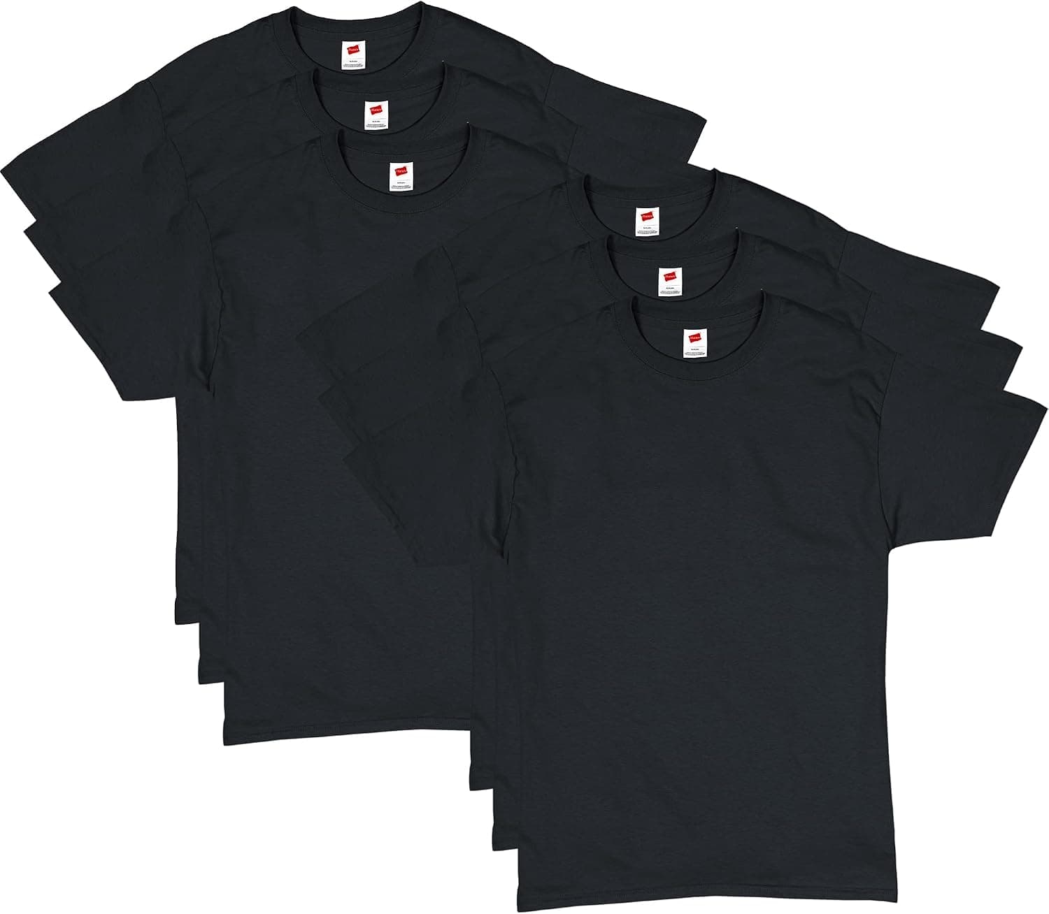 Paquete de camisetas para hombre Hanes - Paquete de 4 o 6 - Camisetas de algodón con cuello redondo Essential-T - Ropa de hombre de todos los días - Grandes y altos