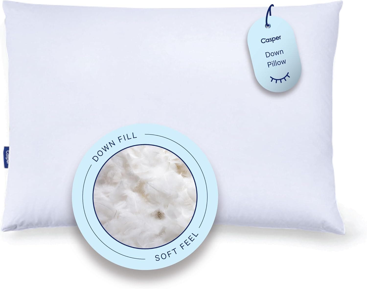 Almohada Casper Sleep Down para dormir, estándar, blanca