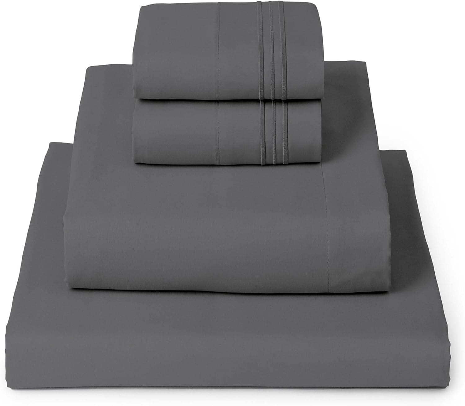 Mellanni Iconic juego de sábanas ultrasuaves de 4 piezas (Queen, gris) | Más de 10 millones de personas que duermen. Probado en laboratorio: duerme fresco, se mantiene brillante, fuerte y suave. Buen servicio de limpieza, la mejor ropa de cama, 7 años consecutivos.