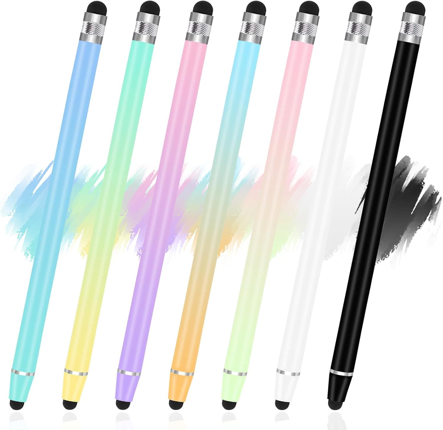 LIBERRWAY 7 lápices capacitivos, lápiz capacitivo 2 en 1 para iPads, iPhones, tabletas Android, Samsung, todos los dispositivos de pantalla táctil universales