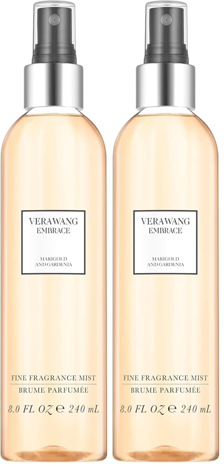 Vera Wang Embrace Body Mist for Women Marigold and Gardenia Scent, 8 Onzas Body Mist Spray Dreamy Floral and Warm Fragance (Paquete de 2)