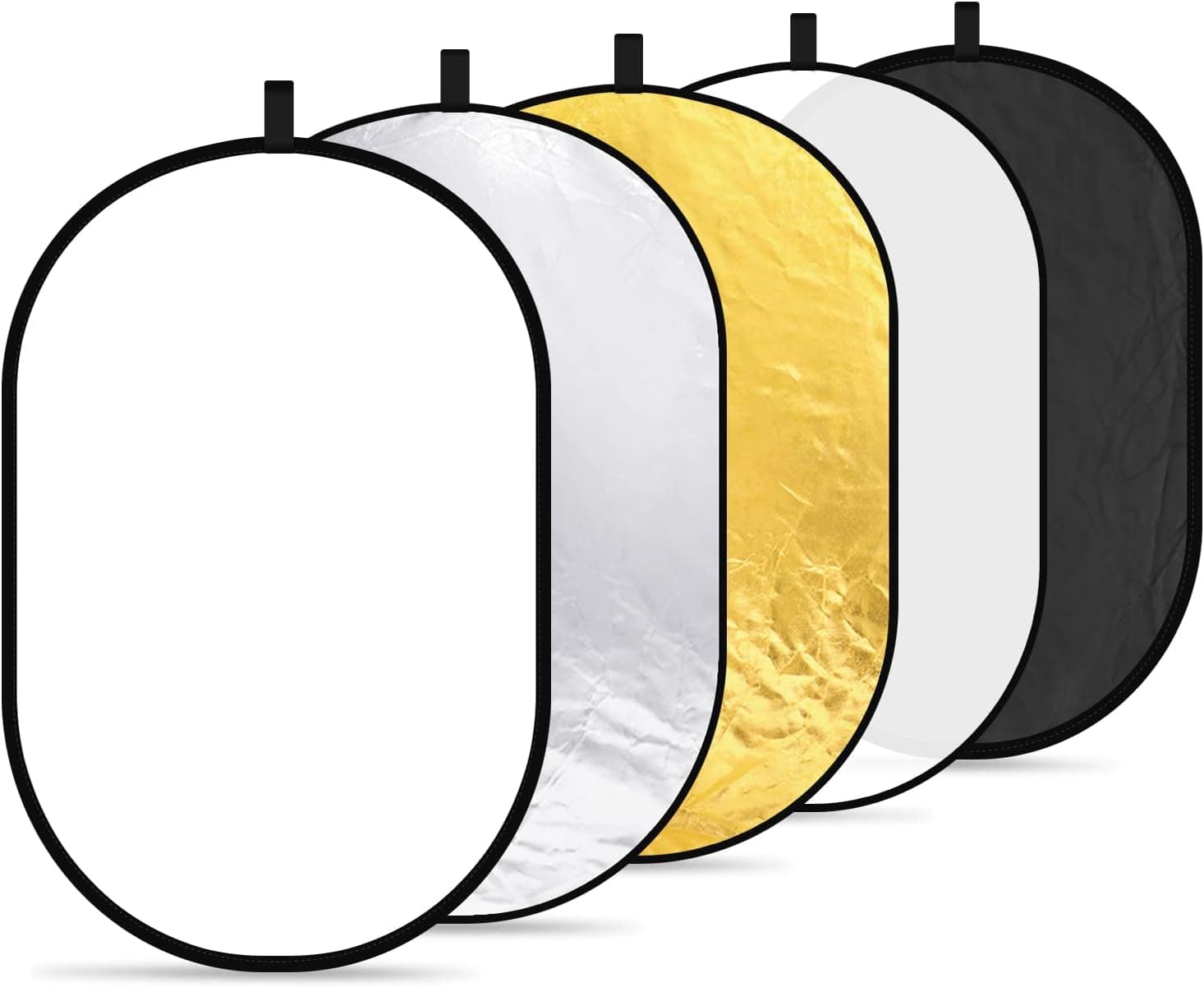 NEEWER Reflectores de Luz de 24"x36"/60x90cm para Fotografía, Multidisco Plegable Portátil 5 en 1 con Bolsa - Difusor Translúcido, Plateado, Dorado, Negro, Blanco para Estudio e Iluminación Exterior