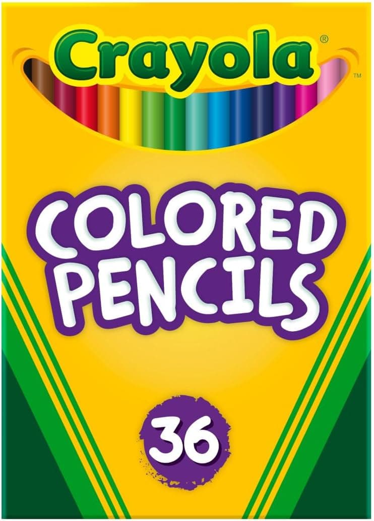 Lápices de colores Crayola (36 quilates), útiles escolares para maestros para niños y adultos, artículos imprescindibles para el aula de preescolar, regalo para colorear, mayores de 3años