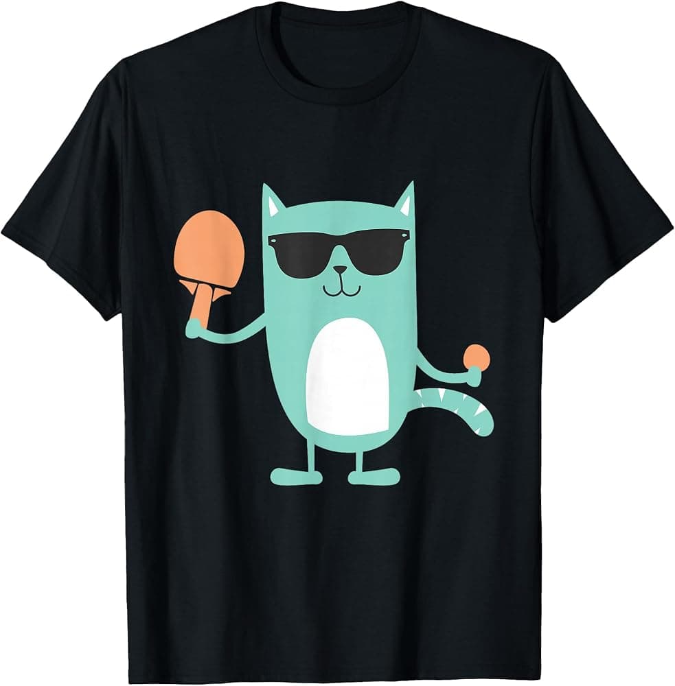 Cat Ping Pong Player - Camiseta para amantes del torneo deportivo de juego de remo