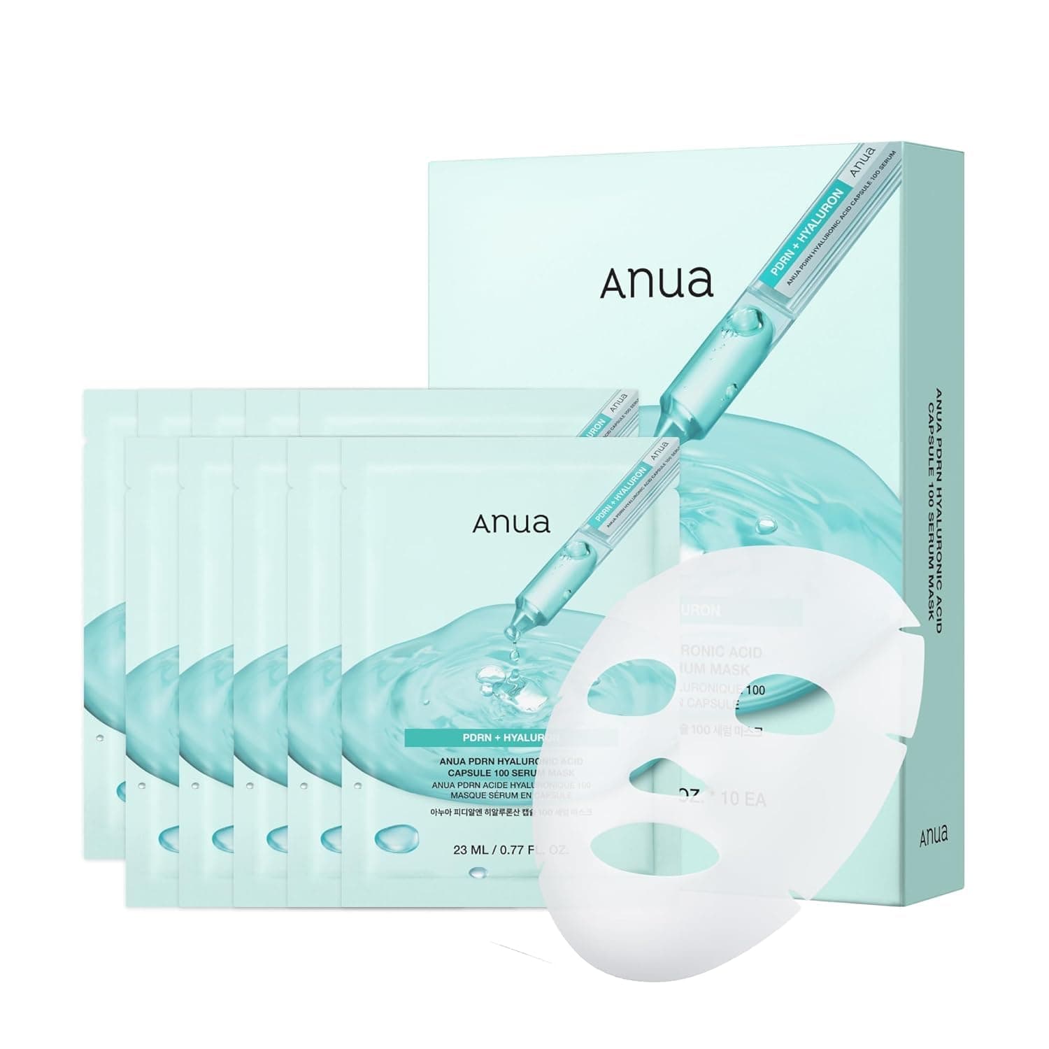Anua PDRN Cápsula de ácido hialurónico 100 Mascarilla de suero, 10ea