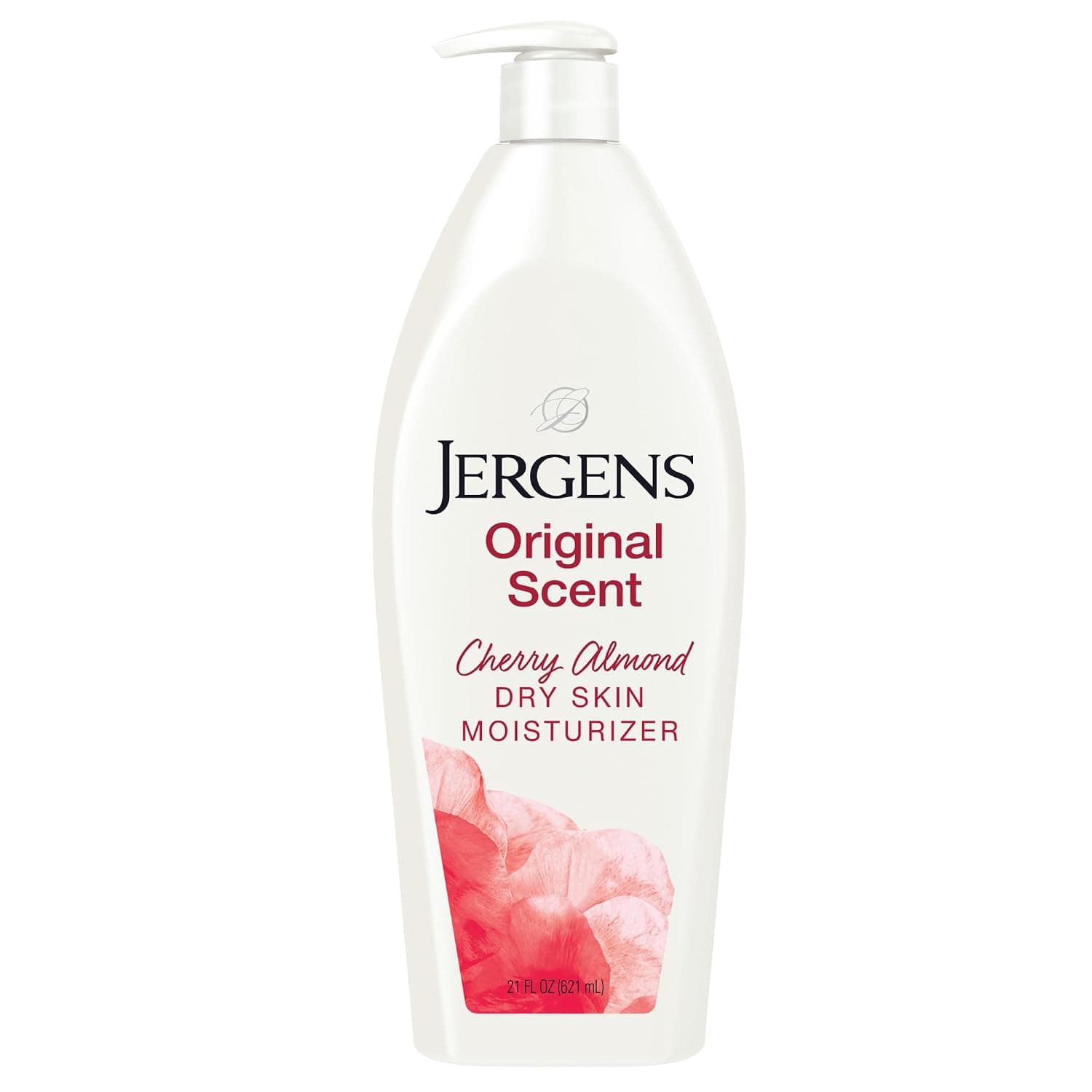 Jergens Cherry Almond Hand & Body Lotion, Dry Skin, 21 fl oz | Fast-Absorbing Moisturizer, Vitamins E, C & B5, Softens Dry Skin, Dermatologist Tested, Cherry Almond Scent