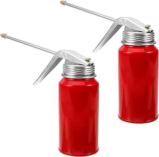 2 engrasadores de bomba de lata de aceite para automóvil, dispensador de aceite de motor de 200 ml, engrasador de bomba manual con boquilla rígida, botella de engrase de acero resistente para automóviles, camiones, motocicletas