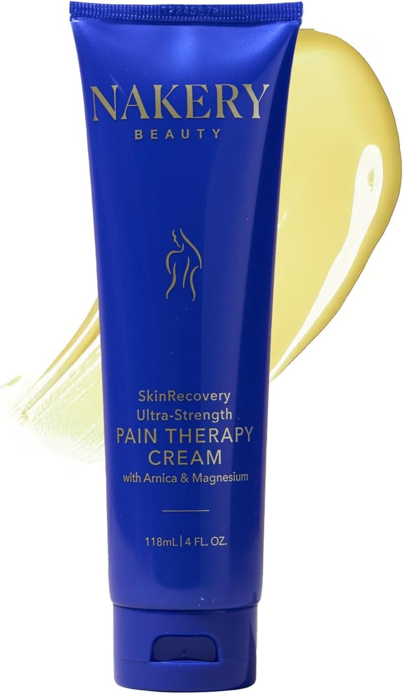 Nakery SkinRecovery Pain Therapy Cream, Ultra Strength Magnesium Cream for Leg Cramps, Muscle and Joint Pain Relief with Arnica Menthol, Fast Absorbing Massage Cream for Back Feet Nerve Pain