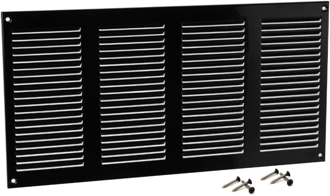 Steinberg14 Black Vent Cover 14x6 (Duct Opening) with Mesh - Wall and Ceiling Ventilation Register - HVAC Cold Air Return Grille - 15.75"W x 7.87"H Outer Dimensions