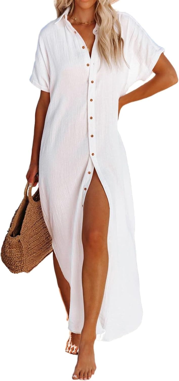 Dokotoo Vestido de playa de verano para mujer con cárdigans largos para traje de baño