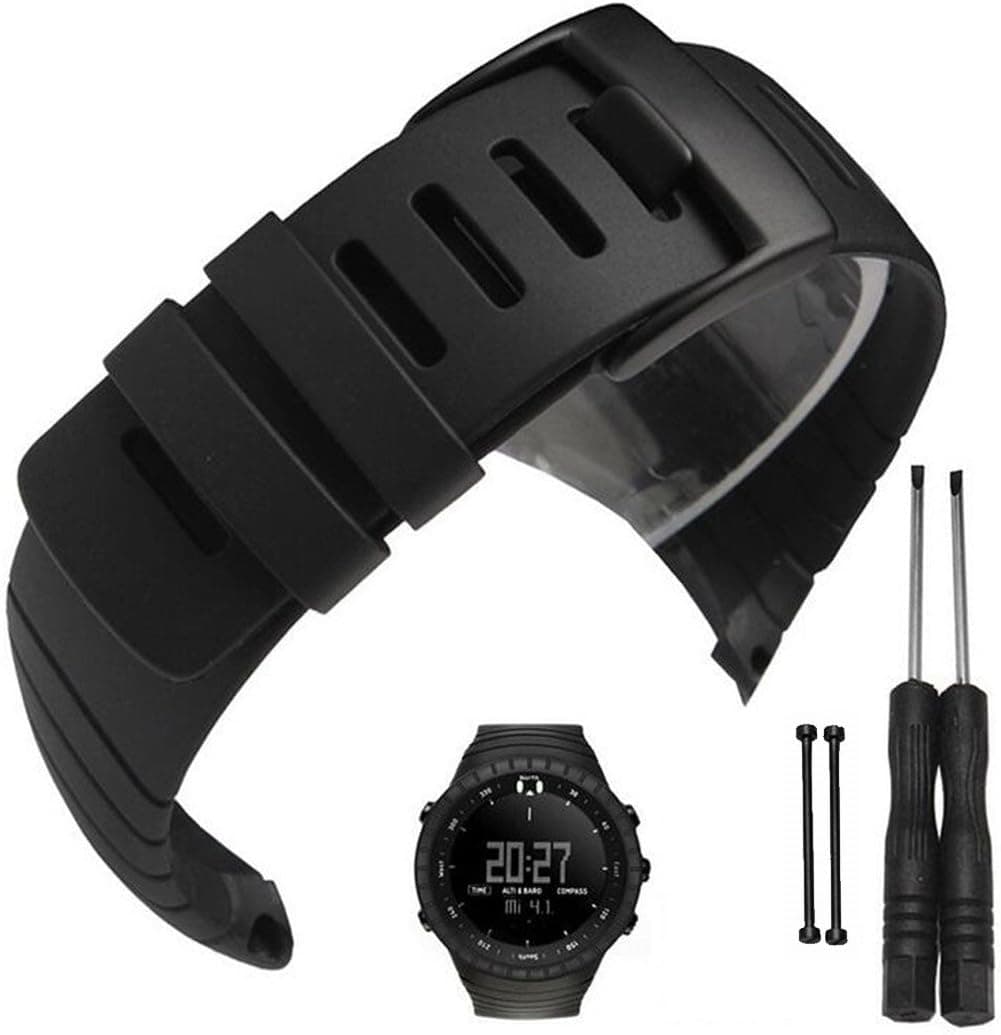 Picowe Correa de Reloj Suunto Core, Correa de Repuesto de Reloj de Goma Accesorios para SUUNTO CORE All Black SS014993000/SS013336000/SS013337000
