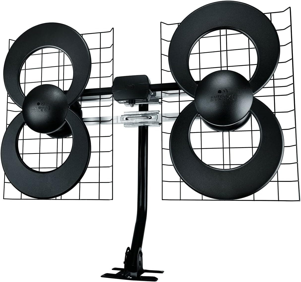 Antennas Direct ClearStream 4 UHF Antena de TV para interiores y exteriores, multidireccional, alcance de más de 70 millas, 4K 8K UHD, TV NEXTGEN, con mástil de 20 pulgadas, reflectores