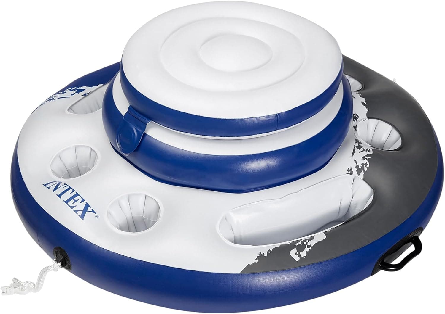Nevera inflable INTEX 56822EP Mega Chill: hielera extraíble - 5 portavasos incorporados - 2 asas duraderas - Conectores fáciles de usar - Compatibilidad con River Run