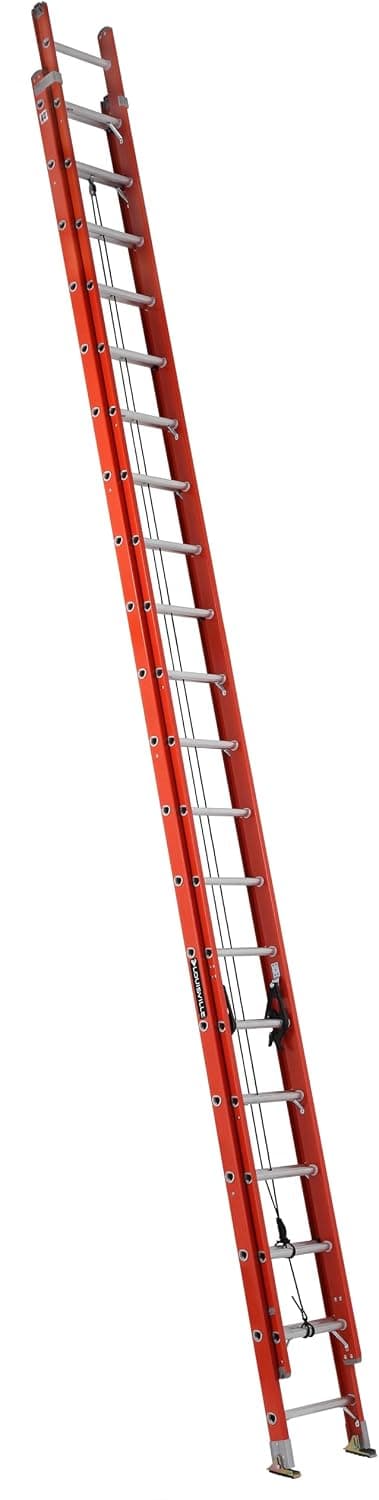 Louisville Ladder Escalera extensible de fibra de vidrio de 40 pies, capacidad de carga de 300 libras, tipo IA, FE3240