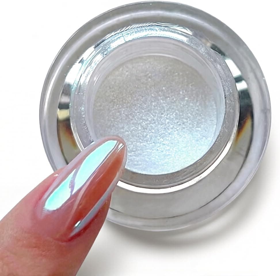 Pretty Diva Moonlight Chrome Nail Powder, Unicorn Mermaid Chrome Powder para uñas, Aurora Nail Powder iridiscente Nail Chrome Powder, Nail Art Glitter Decoración para el hogar DIY Salón Manicura Pigmento