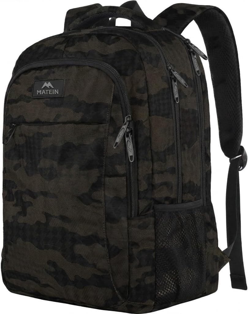 MATEIN Mochila para computadora portátil de 15,6 pulgadas, mochila para computadora portátil de negocios para el trabajo y la universidad | Mochila de viaje resistente al agua, mochila de ordenador para hombres y mujeres universitarios, bolsillo ligero y antirrobo