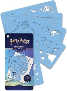Plantillas Conquista Harry Potter | 5 páginas de plantillas de plástico reutilizables, diseños de mundos mágicos mágicos, decorar álbumes de recortes, 6" x 3", con licencia oficial